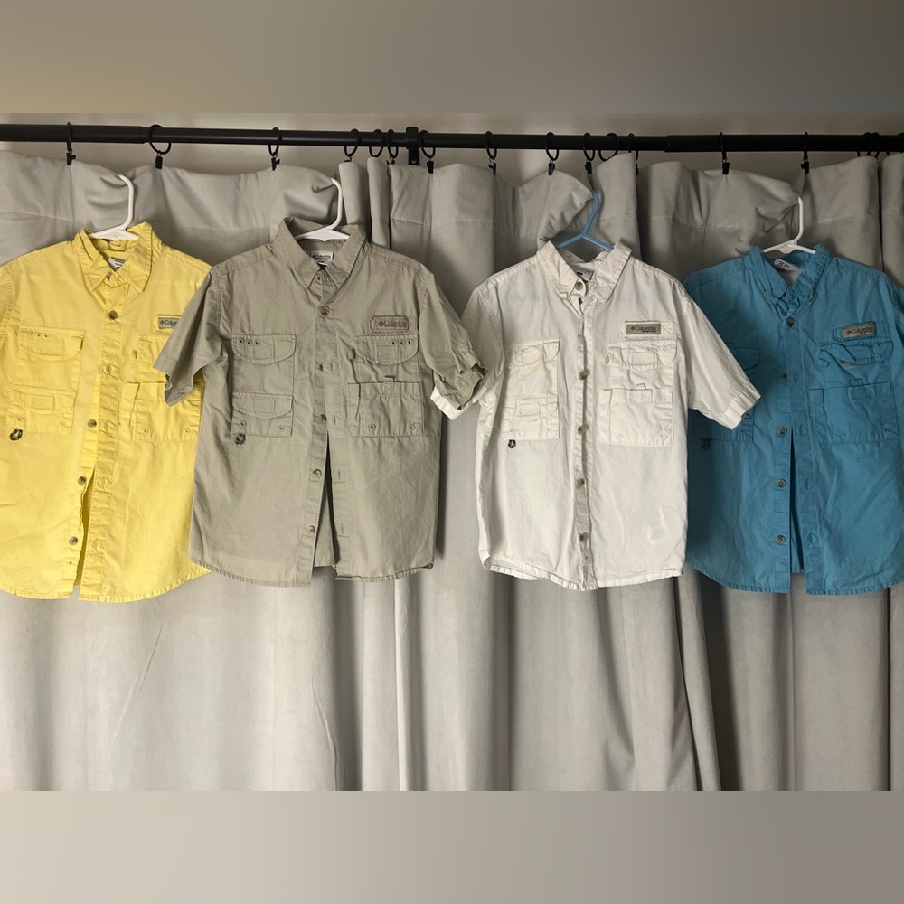 4 Boys Columbia PFG fishing shirts bundle size 6